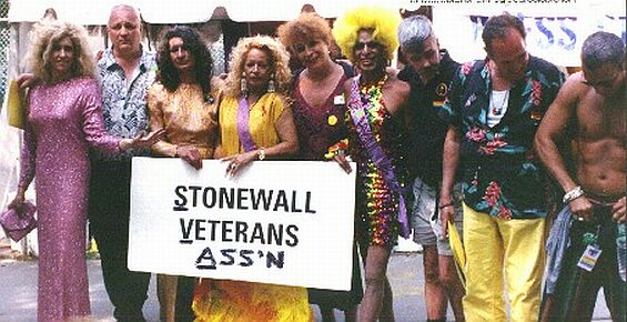 Stonewall Veterans after Stage Appearance at Central Park Gay Pride Rally